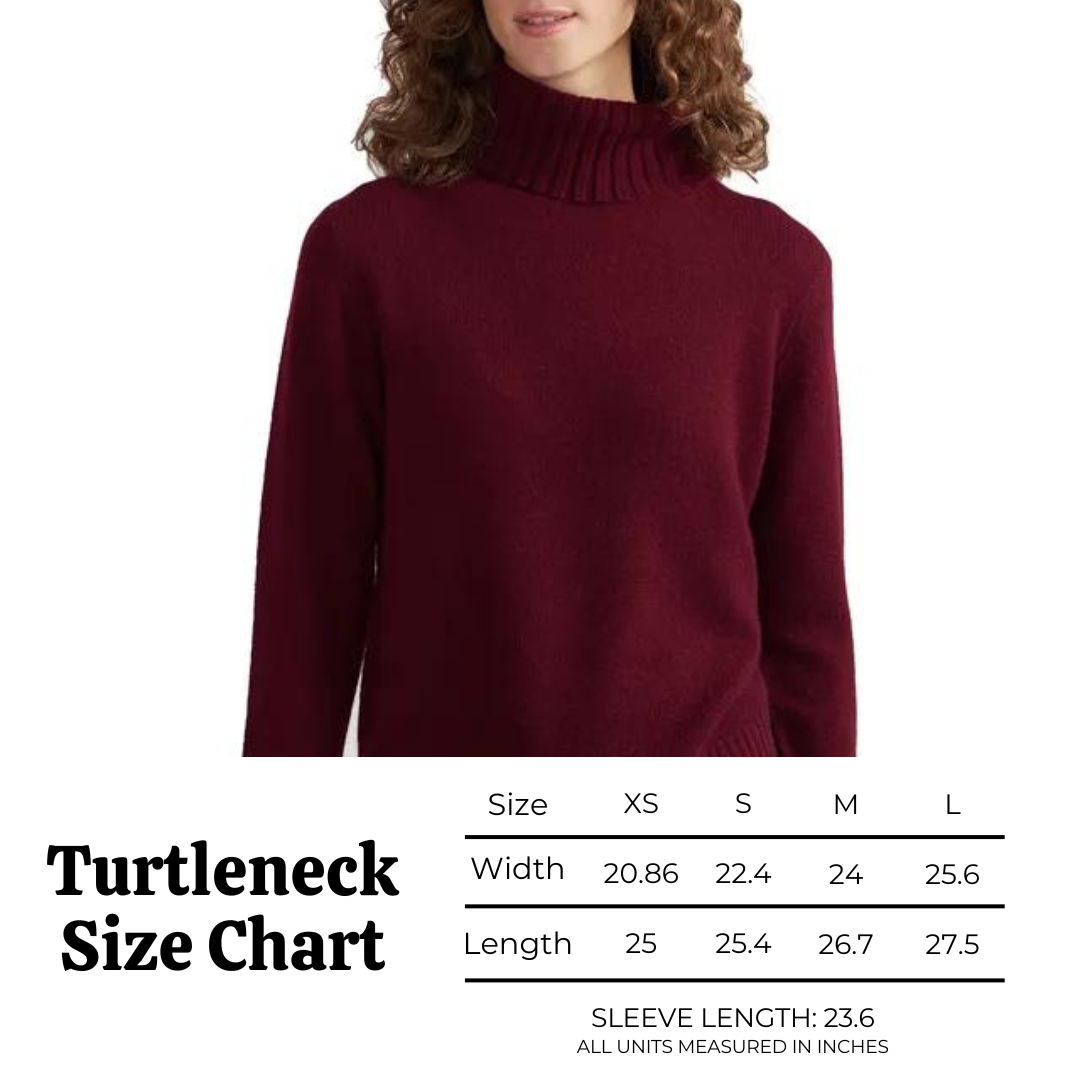 Style Republic 100% Pure Cashmere Classic Turtleneck Women's Sweater