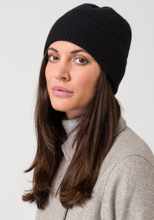 Style Republic 100% Pure Cashmere Women’s Ribbed Cuff Beanie