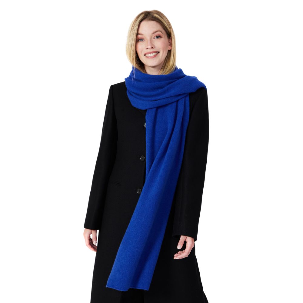 Blue - Pure Cashmere Open online Scarf for Men and Women